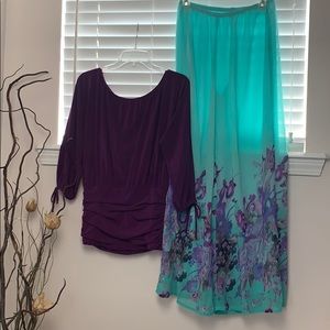Palazzo Pants by Magic and Top by Worthington